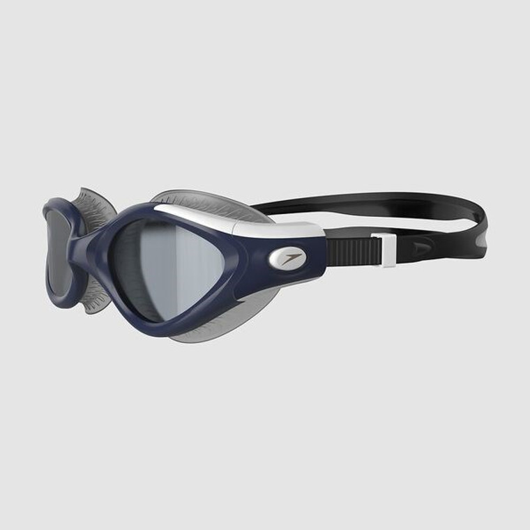 Speedo - Womens - Futura Biofuse Flexiseal Goggle - Black/True Navy/ White Frame and Smoke Lenses