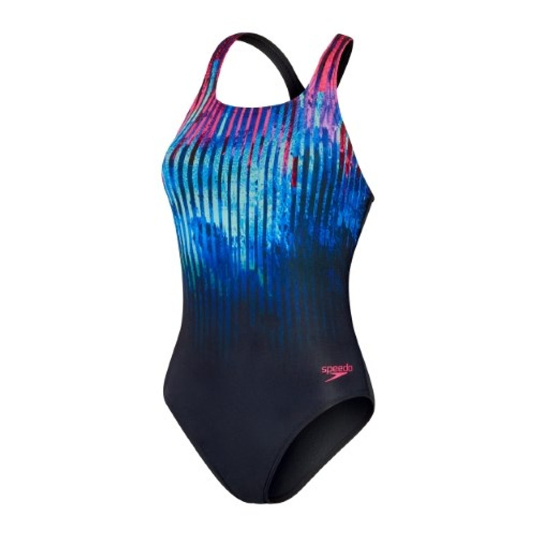 Speedo - Womens - Digital Placement Medalist One Piece - True Navy/True Cobalt/Electric Pink/Hypersonic Blue