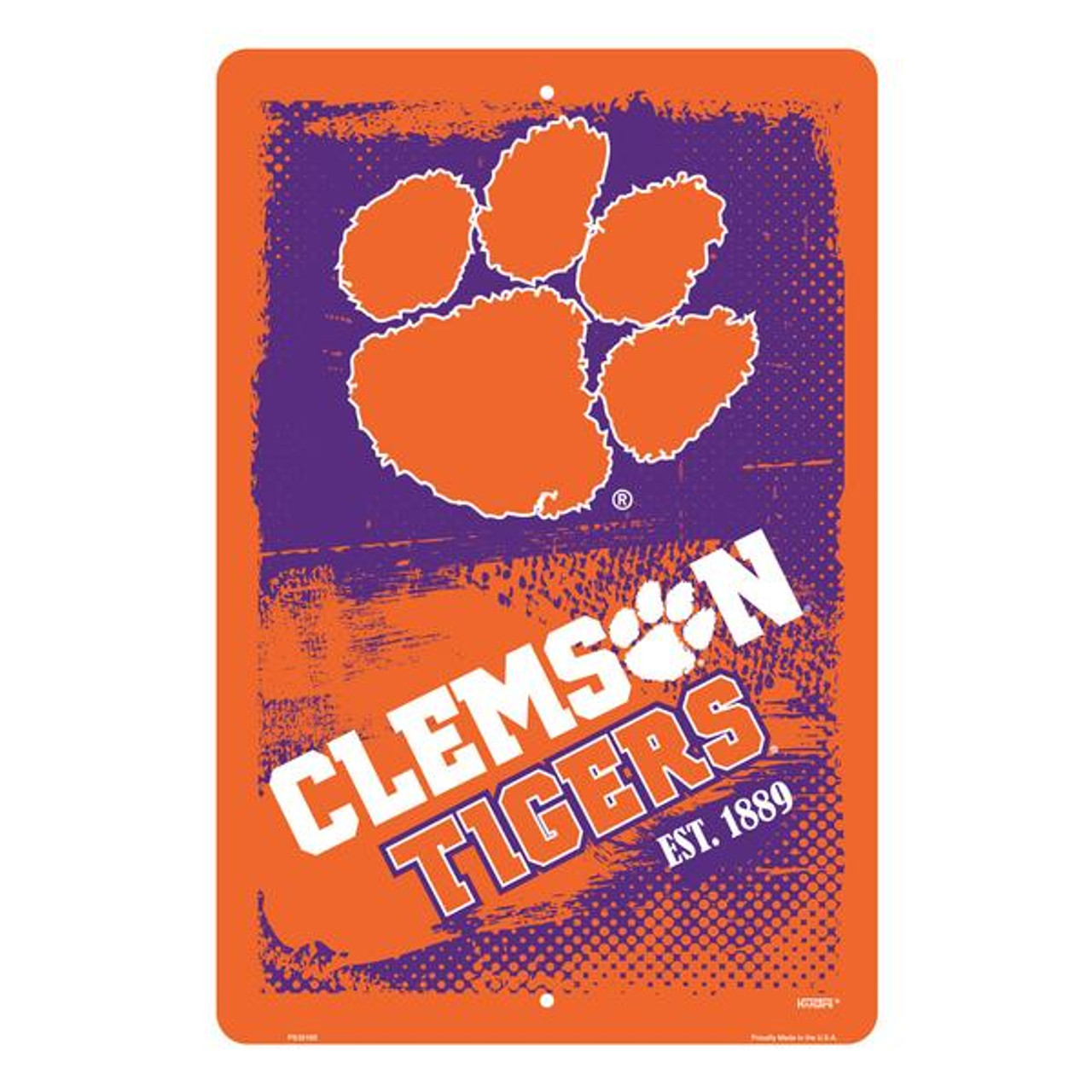 Hangtime Clemson University - Clemson Tigers 12 x 18 inch Grunge Parking  Sign