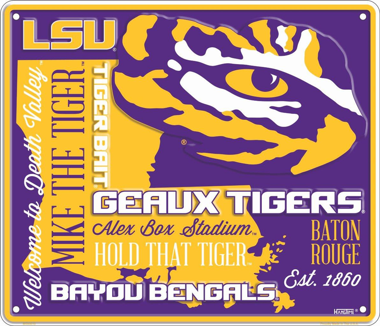 Hangtime Louisiana State University - LSU Tigers 12 x 14 inch Fan Cloud Sign