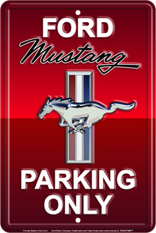 HangTime Ford Mustang Parking Only Sign Rapid Red