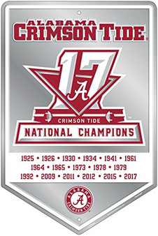 Hangtime Alabama Crimson Tide 2017 National Football Champs 12x18 Banner