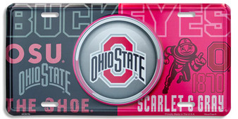 Hangtime Ohio State University - Ohio Buckeyes - Bullseye Style License Plate