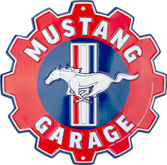 Hangtime Mustang Garage 24 inch Gear Garage Sign