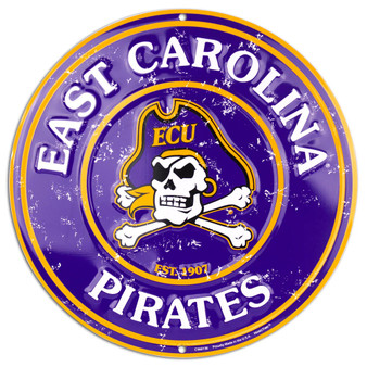 Hangtime East Carolina University - ECU Pirates - 12 inch circle sign