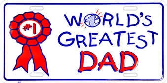 Hangtime World's Greatest Dad novelty metal license plate