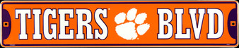 Hangtime Clemson University - Clemson Tigers Street Sign - TIGERS BLVD