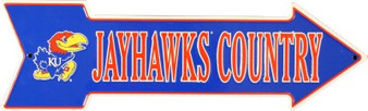 Hangtime Kansas University - Kansas Jayhawks - JAYHAWKS COUNTRY 6 x 20 inch Arrow Sign