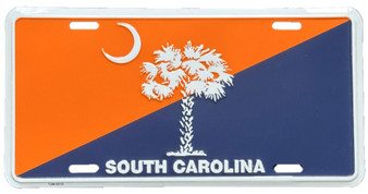 Hangtime South Carolina - Palmetto Moon License Plate - Orange and Blue