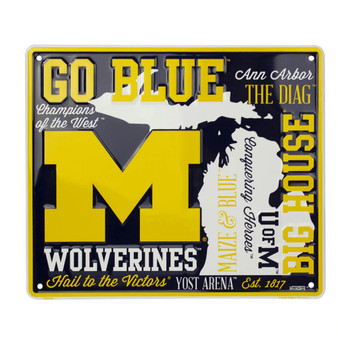 Hangtime University of Michigan - Michigan Wolverines 12 x 14 inch Fan Cloud Sign