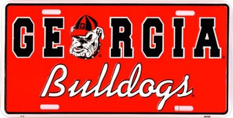 Hangtime University of Georgia -Georgia Bulldogs - Red Bkgrnd License Plate