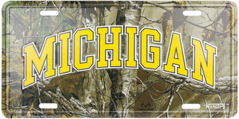 Hangtime University of Michigan - Michigan Wolverines 6x12 CAMO License Plate