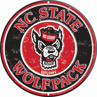 Hangtime North Carolina State - NC State Wolfpack 12 inch Circular Sign