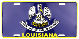 Hangtime Louisiana State Flag 6x12 License Plate