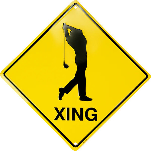 HangTime Golfer Crossing 12x12 Crossing Sign