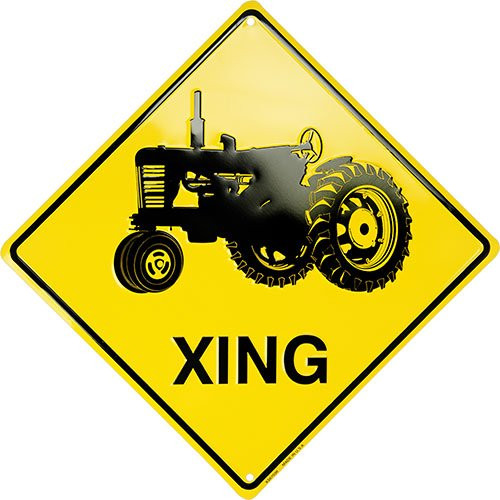 HangTime Tractor Crossing 12x12 Crossing Sign