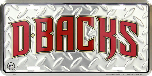 HangTime MLB Arizona Diamondbacks 6x12 Diamond Background License Plate