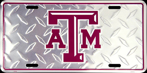 HangTime Texas A&M 6x12 Diamond Background License Plate