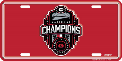 HangTime UGA NCAA National Champs 2022 Auto Tag red background