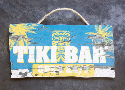HangTime Tiki Bar 18x9 inch Wooden Sign
