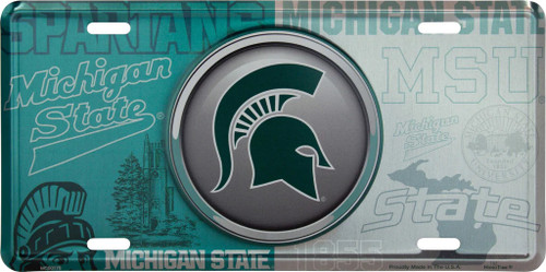 HangTime Michigan State University - Michigan State Spartans - Bullseye Style License Plate