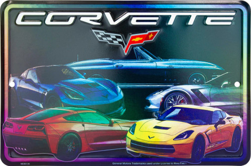 HangTime Corvette-5 Models-Multi Color 8x12 Parking Sign