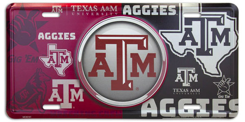 HangTime Texas A&M - Texas Aggies - Bullseye Style License Plate
