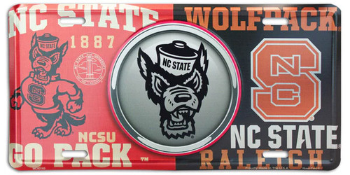 HangTime NC State - NC State Wolfpack - Bullseye Style License Plate