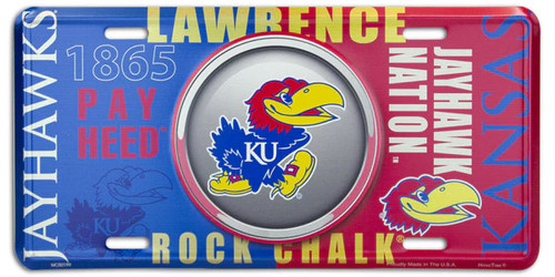 HangTime  University of Kansas - Kansas Jayhawks - Bullseye Style  License PlateLicense Plate
