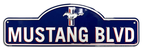 HangTime MUSTANG BLVD 5.625 x18 inch Novelty Arched Street Sign