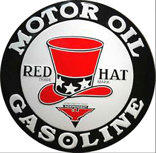 HangTime Red Hat Motor Oil Nostalgic 24 inch Garage Sign