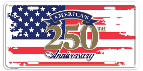 HangTime America's 250th Anniversary on flag novelty auto tag