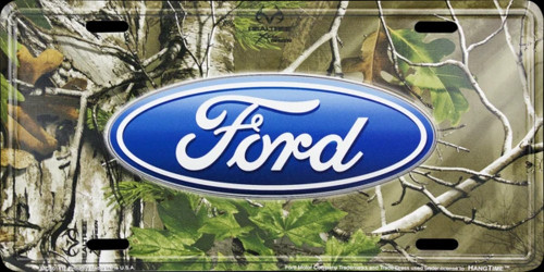 HangTime Ford Camo 6 x 12 Embossed aluminum license plate