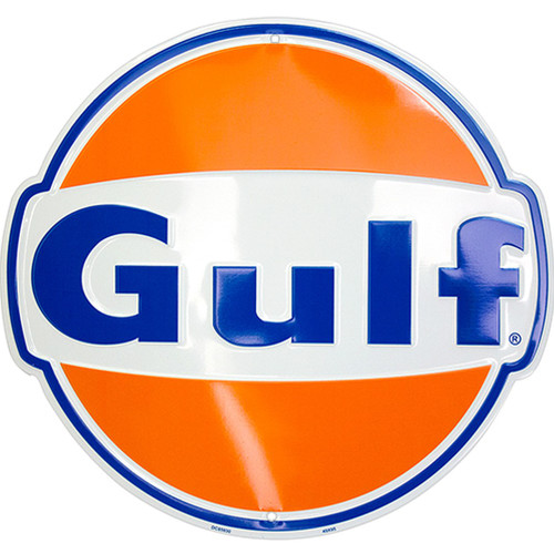 Hangtime Gulf Oil Novelty Garage Sign Huge 24 inch Diameter Sign