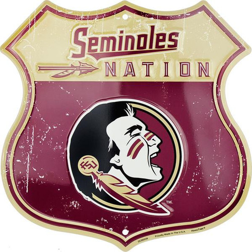 FSU Seminoles Nation Twelve inch 12 inch die cut route sign