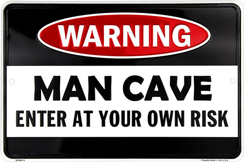 HangTime Man Cave embossed aluminum novelty sign 8 x 12