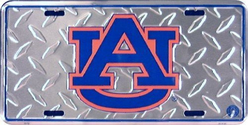 HangTime  Auburn University - Auburn Tigers 6x12 Diamond Background License Plate