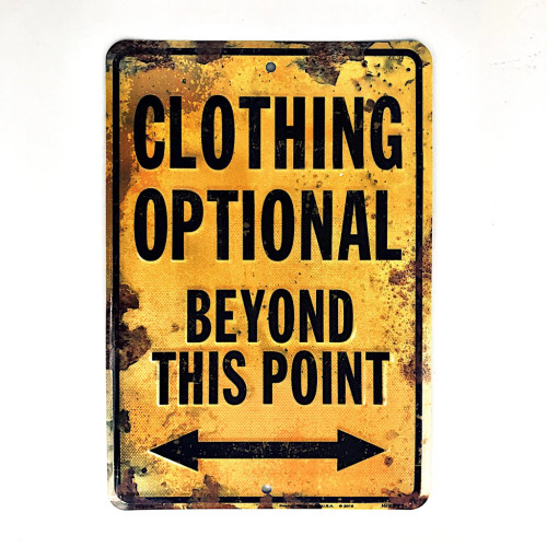 HangTime Clothing Opitonal Beyond this Point 8 x 12 novelty sign