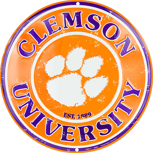 HangTime Clemson Tiger 12 inch metal nostalgia sign