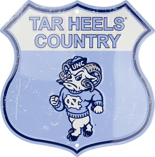 HangTime University of North Carolina - UNC Tarheels - TAR HEELS COUNTRY 12x12 Die Cut Route Sign