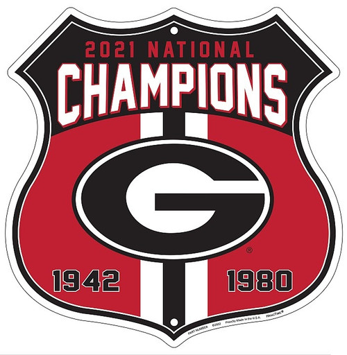 HangTime UGA NCAA 2021 National Champs 12x12 Route Sign