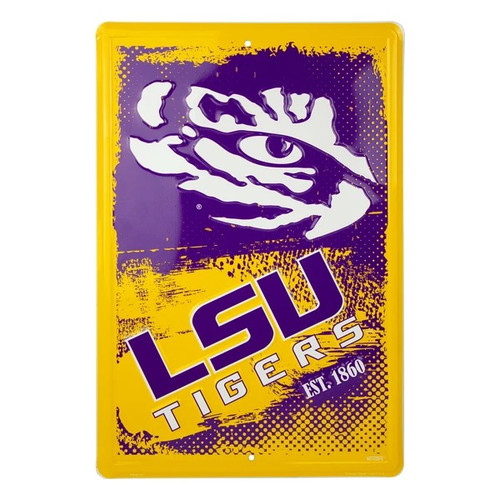 HangTime Louisiana State University - LSU Tigers 12 x 18 inch Grunge Parking Sign