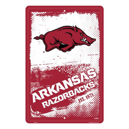 HangTime University of Arkansas - Arkansas Razorbacks 12 x 18 inch Grunge Parking Sign