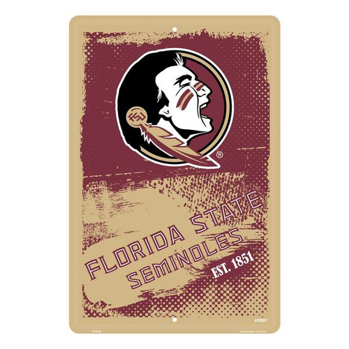 HangTime Florida State University - FSU Seminoles 12 x 18 inch Grunge Parking Sign