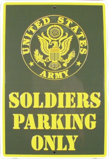 HangTime US Army Soldiers Parking Only -  12x18 inch Parking Sign