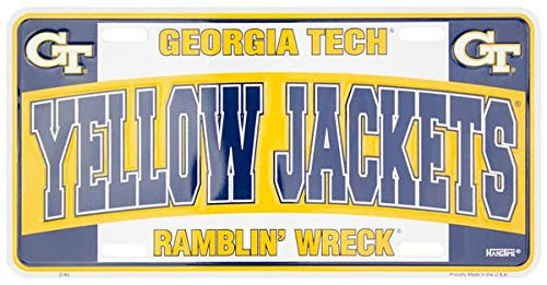 HangTime Georgia Tech - Georgia Tech Yellow Jackets - YELLOW JACKETS 6x12 License Plate