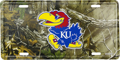 HangTime University of Kansas - Kansas Jayhawks 6x12 CAMO License Plate