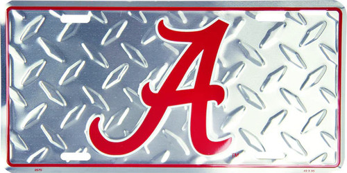 HangTime University of Alabama - Alabama Crimson Tide 6x12 Diamond Background License Plate