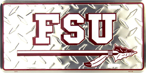 HangTime Florida State University - FSU Seminoles 6x12 Diamond Background License Plate