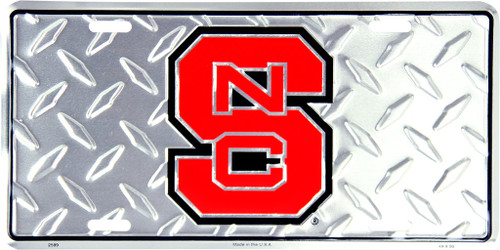 HangTime North Carolina State - NC Wolfpack 6x12 Diamond Background License Plate